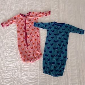 Kickee Pants origami print converter gowns